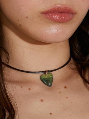 Cowhide seashell heart N