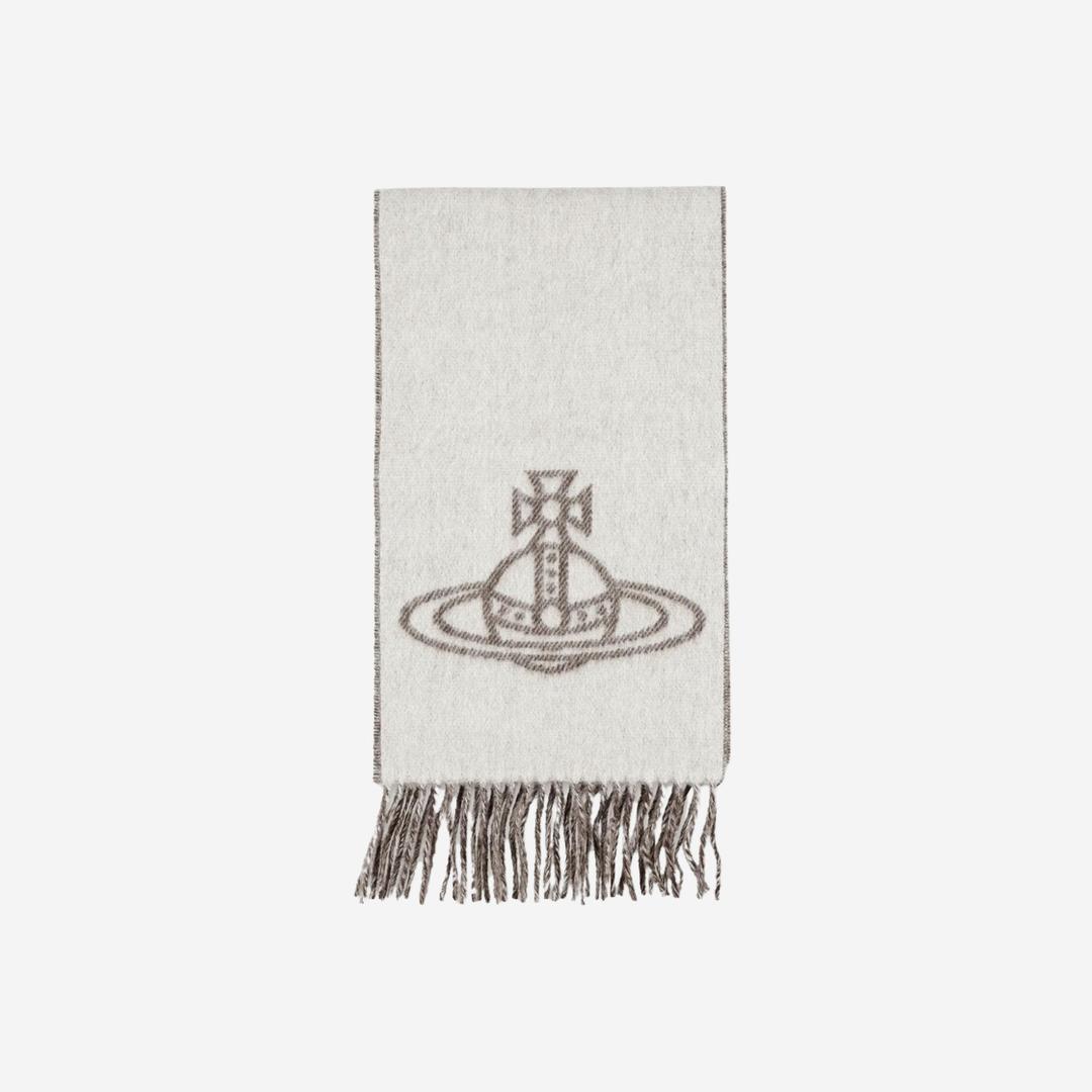(W) Vivienne Westwood Double Logo Scarf Off White