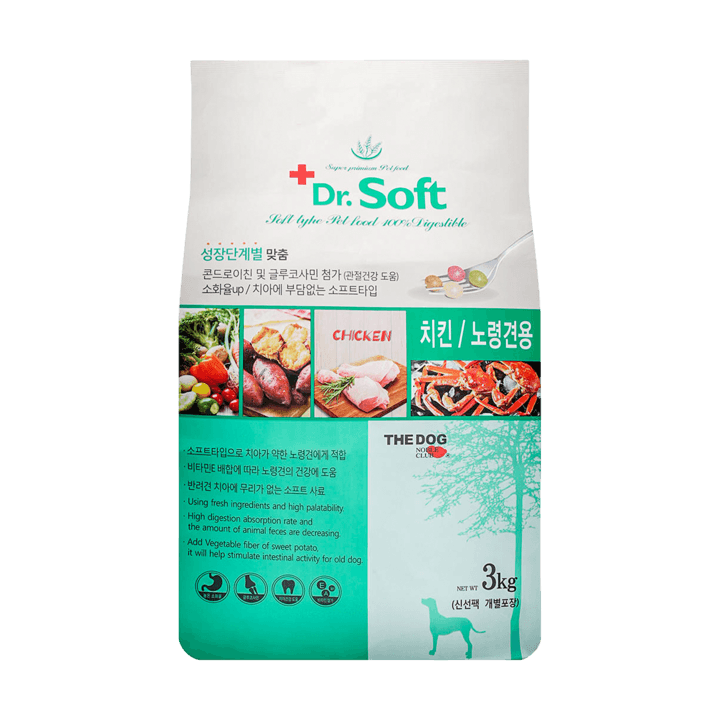 더독 닥터소프트 치킨 시니어 3kg