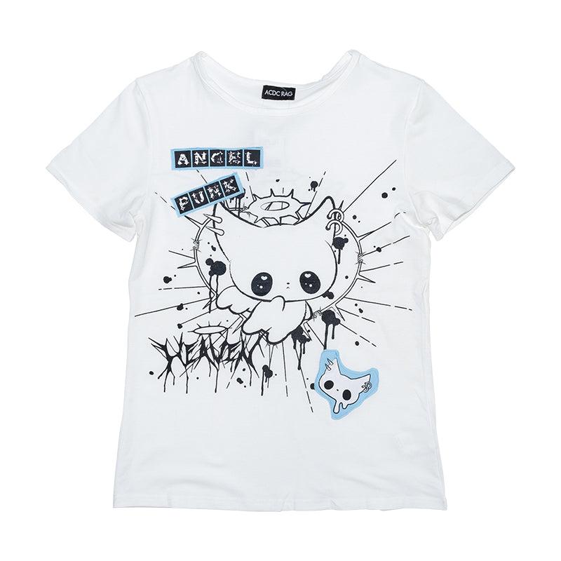ANGEL PUNK T - WHITE/PASTEL BLUE / ONE SIZE