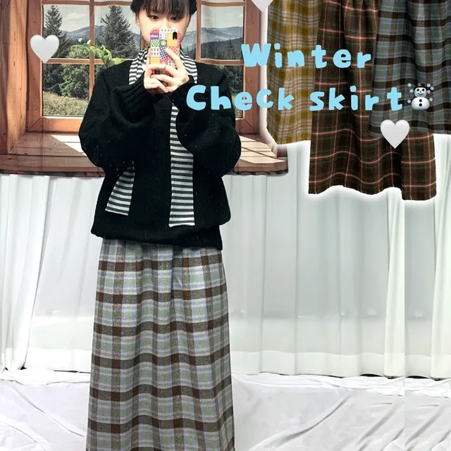 겨울 담요 체크 스커트 3COLOR