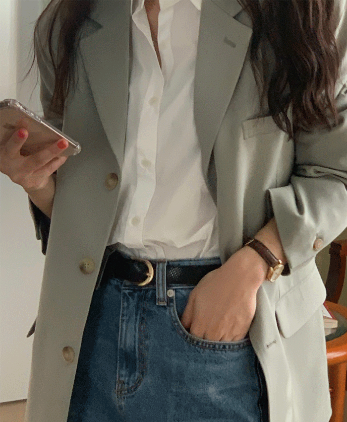 데얼즈 싱글 버튼 오버핏 기본 카라 자켓(5color)