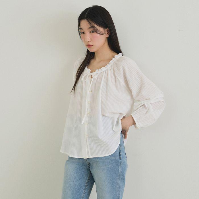 lace ruffle blouse-ivory[4/30 부터 순차발송]