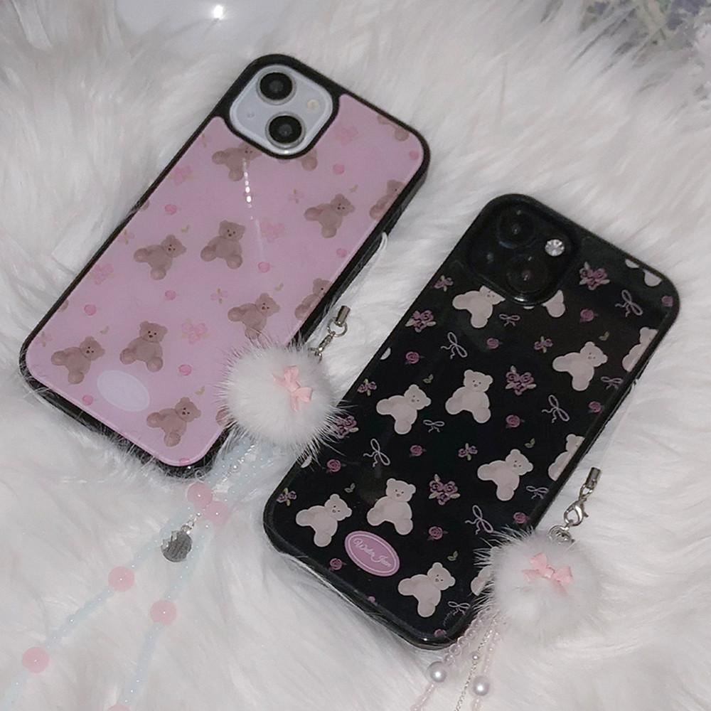 워터진 / vintage bear 글라스 범퍼 케이스 Z플립5 갤럭시s23 아이폰15