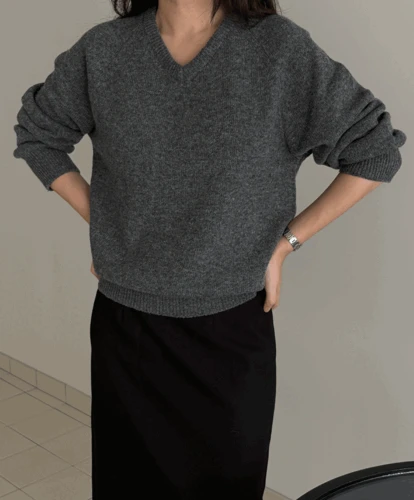 보던 울 브이넥 니트 (3color)