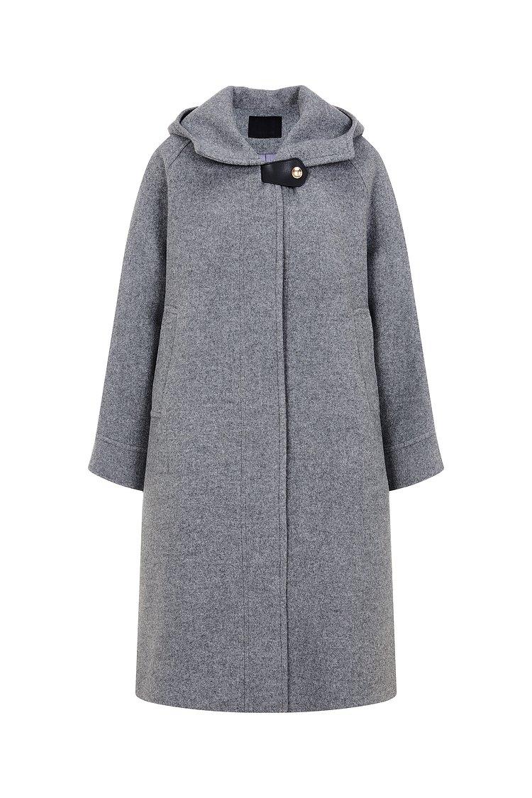 캐시미어 울 레더 태브 코트