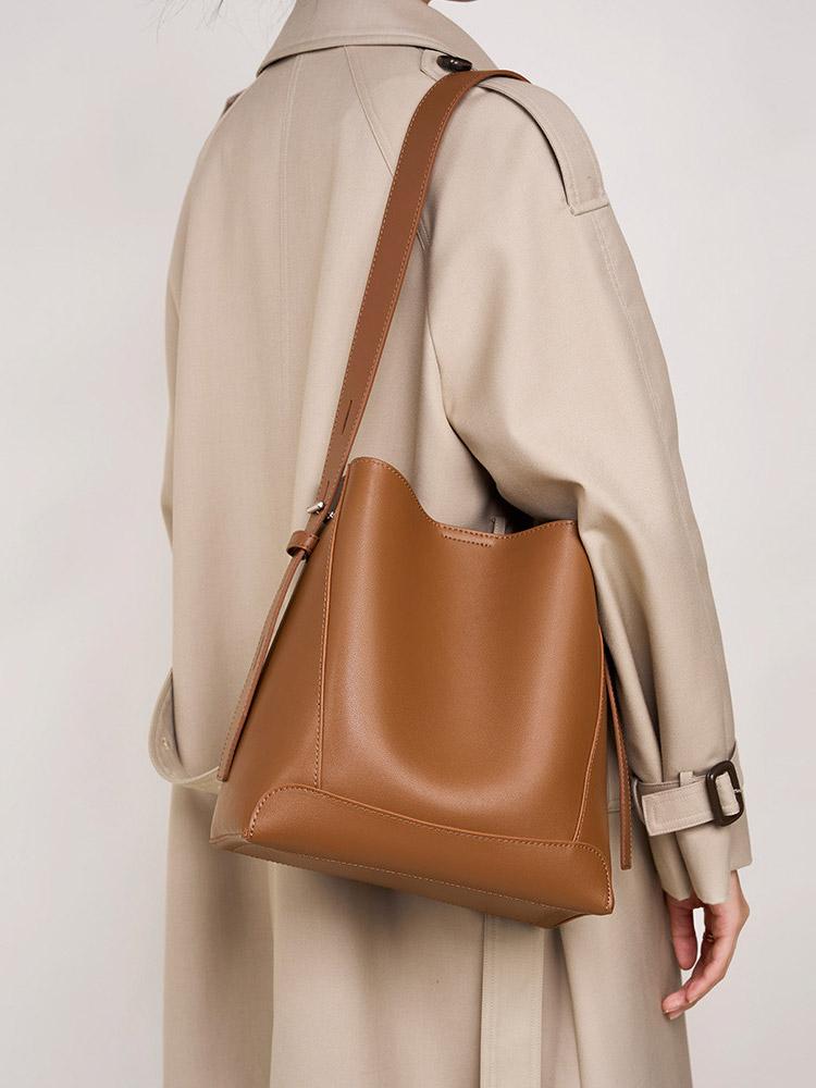 루즈루나 하딘 스퀘어 가죽 숄더백 대학생 직장인 출근 데일리백 버킷백 M-173
