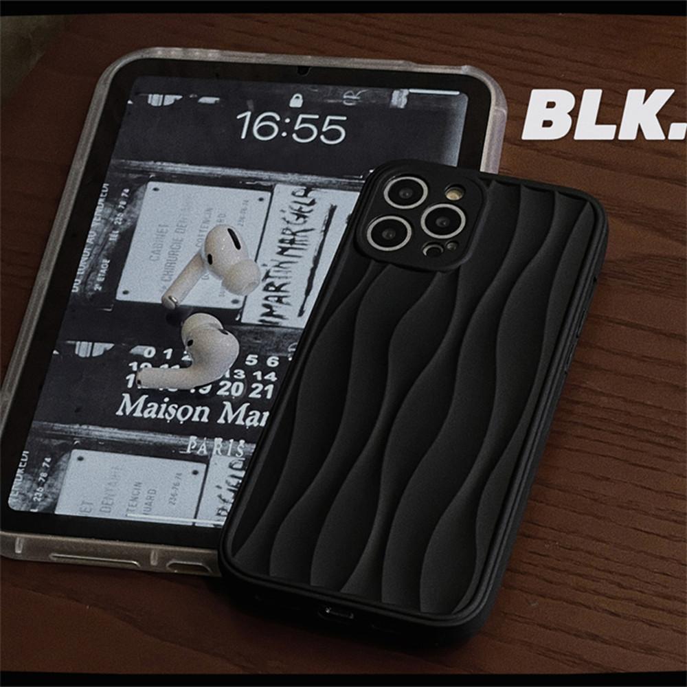 morii 아이폰 14프로 케이스 13 실리콘 블랙 워터 웨이브