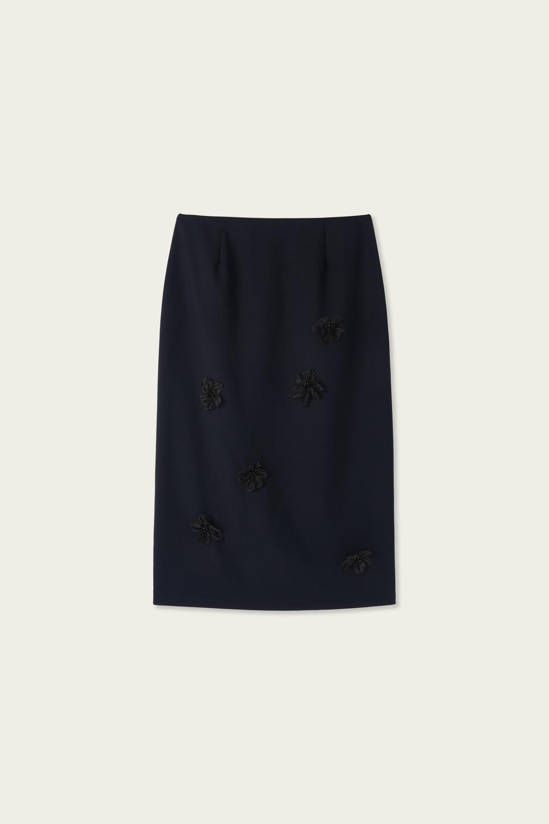 [AU LAIT MADE] CAMELLIA SKIRT (NAVY)