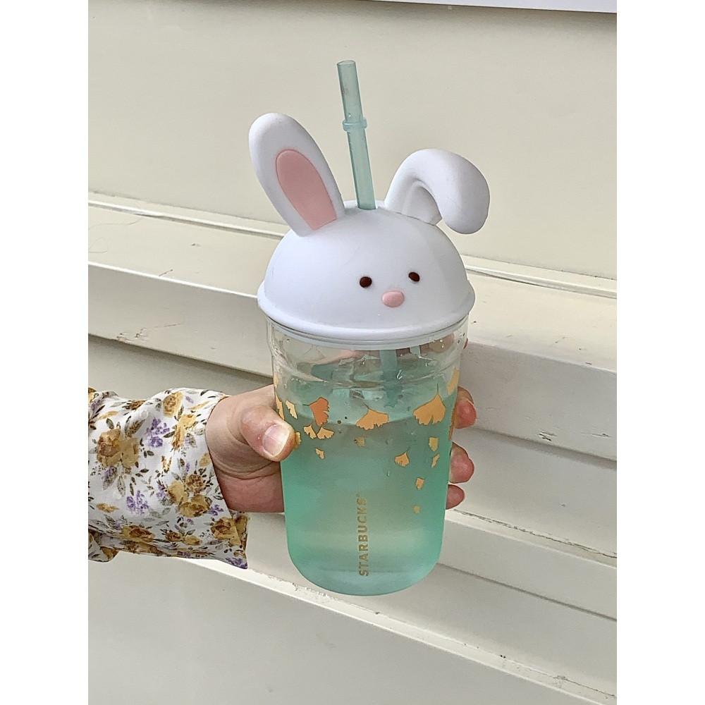 스타벅스 텀블러 2023 토끼 유리컵 빨대컵