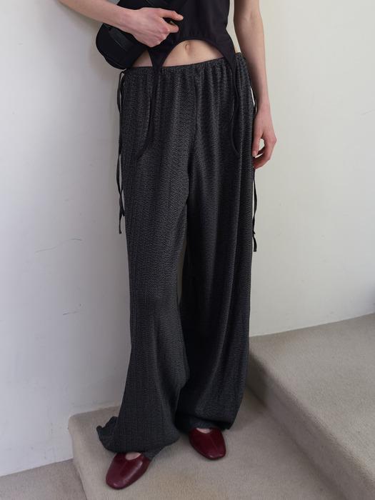WRINKLED STRAP PANTS (black)