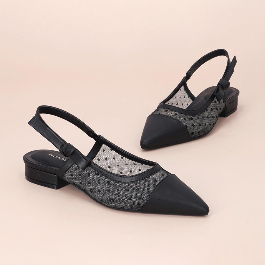 [전효성 착용] 인텐스 by 엘칸토 여성 도트 망사 슬링백 2cm LCWO17I413