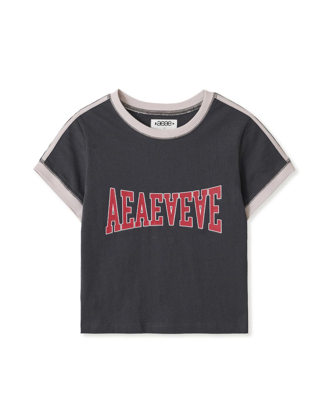 BOXER LOGO CROP T-SHIRTS [CHARCOAL]