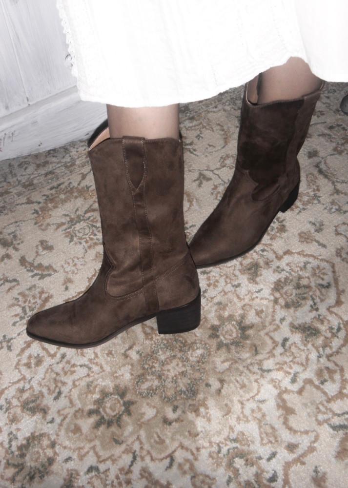 (3color) Fever western middle boots