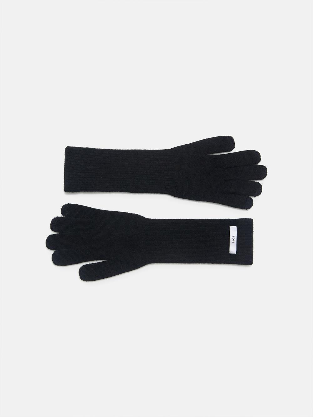 WOOL MAXI GLOVES (black)