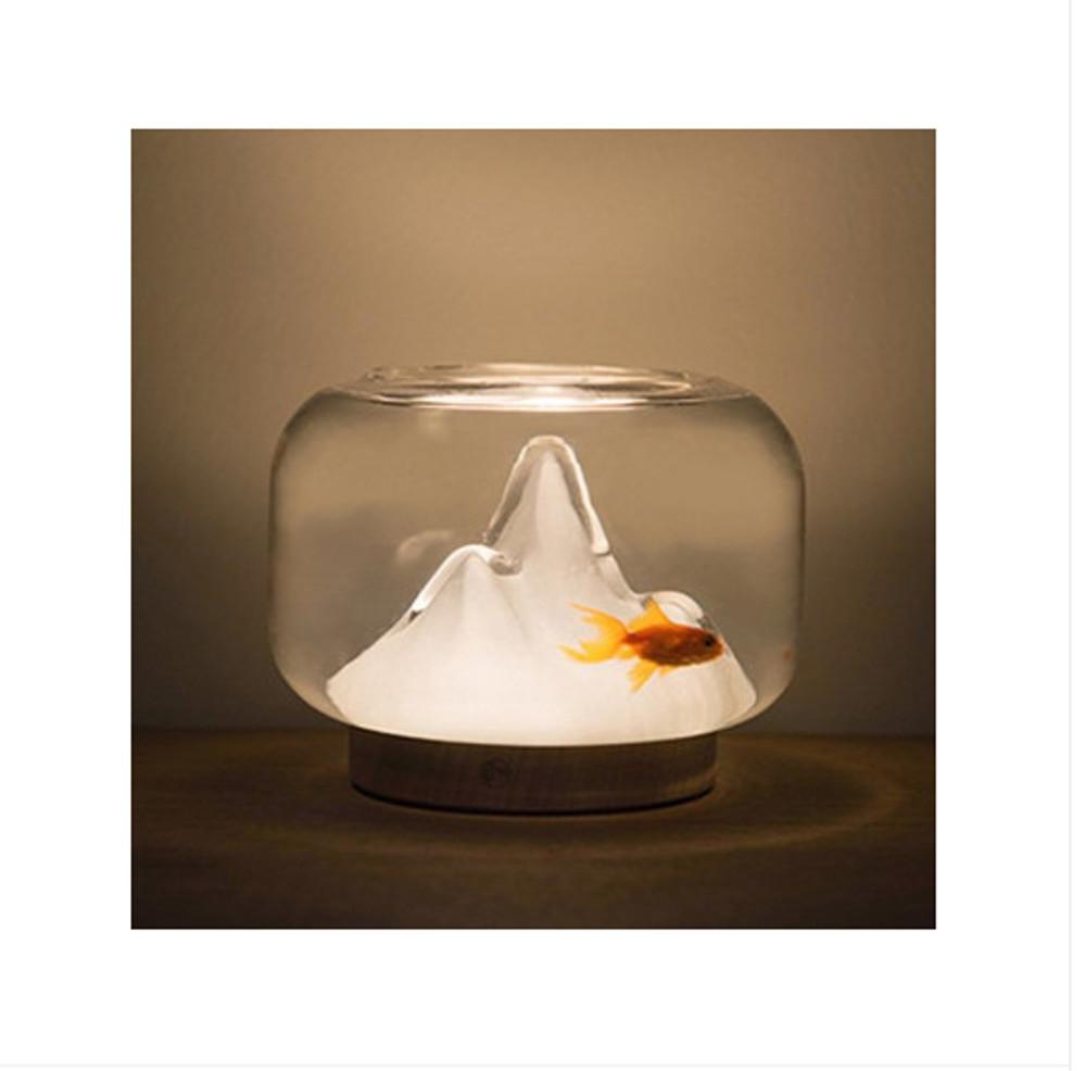 혼족 물멍 유리 미니 어항 수족관 인테리어 소품