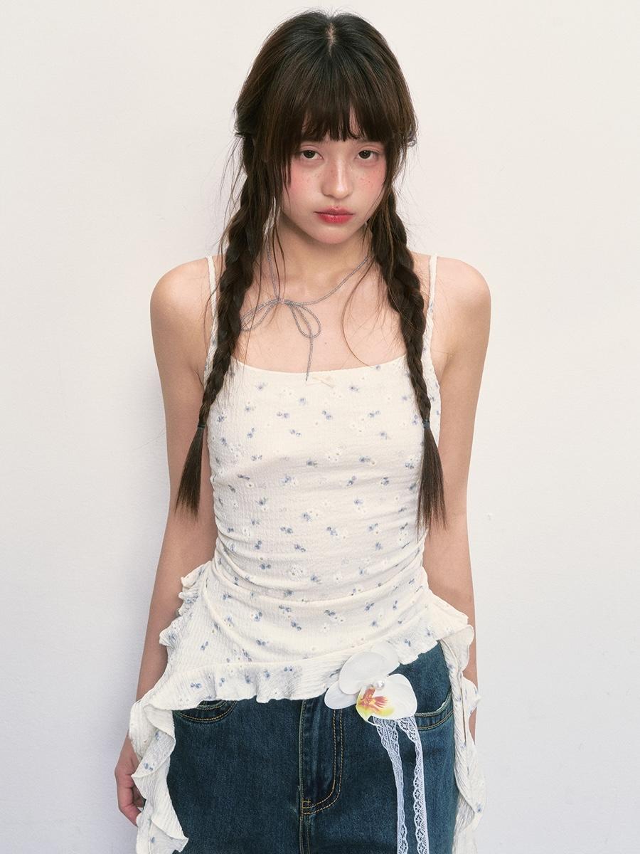 Weekendhub Irregular Hem Flower Camisole