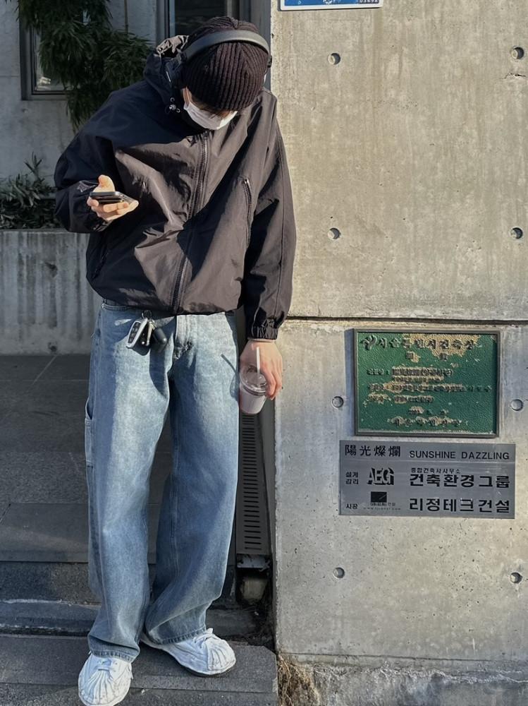 3Color 남여 크롭 오버핏 유니크 힙한 바람막이﻿741 YOBO WB