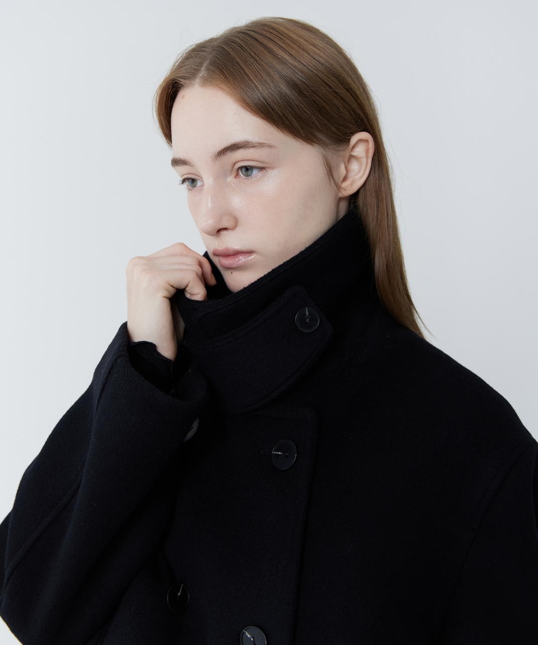 Classy Wool Peacoat (Black)