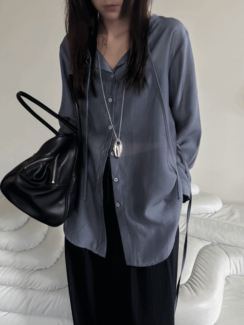 플롯트 [강추] 에비뉴 실키 벌룬 스트랩 블라우스 , 3col