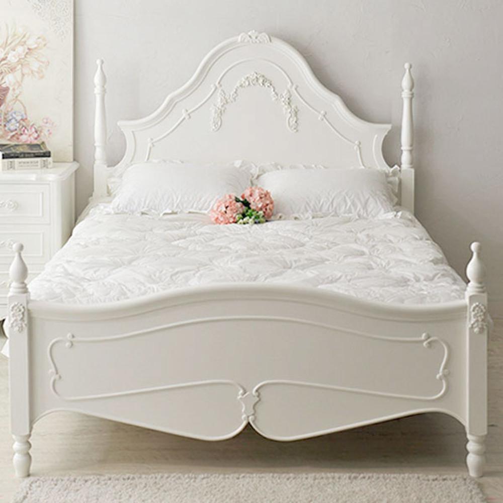 마리로맨틱 클래식 엔틱 화이트 퀸침대