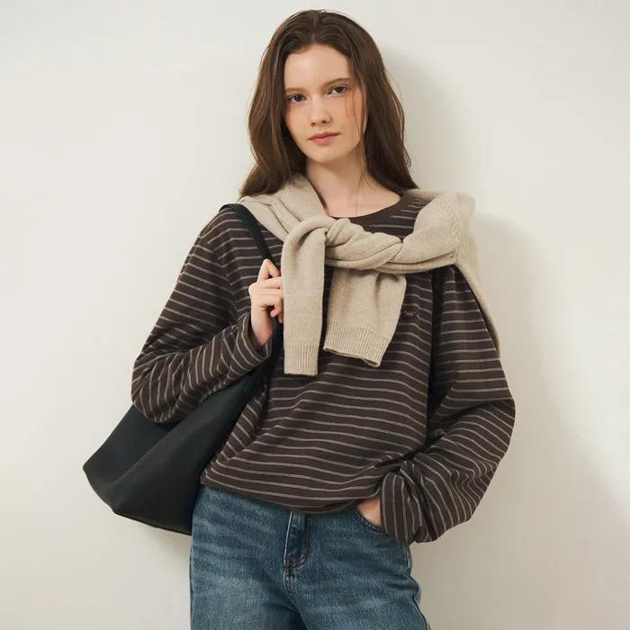 [2차][당일출고] 어반 스트라이프 티셔츠_브라운