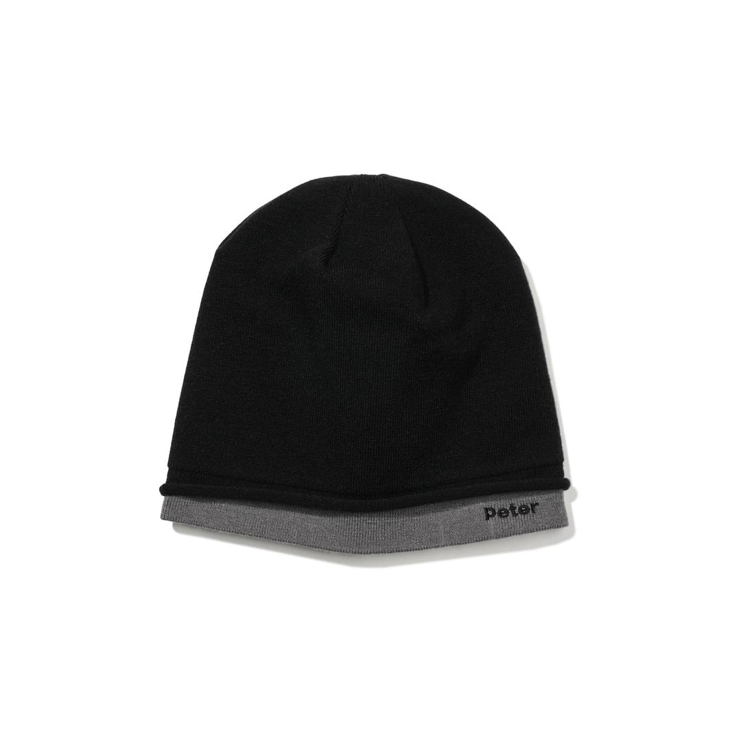 PETER LAYERED BEANIE - BLACK