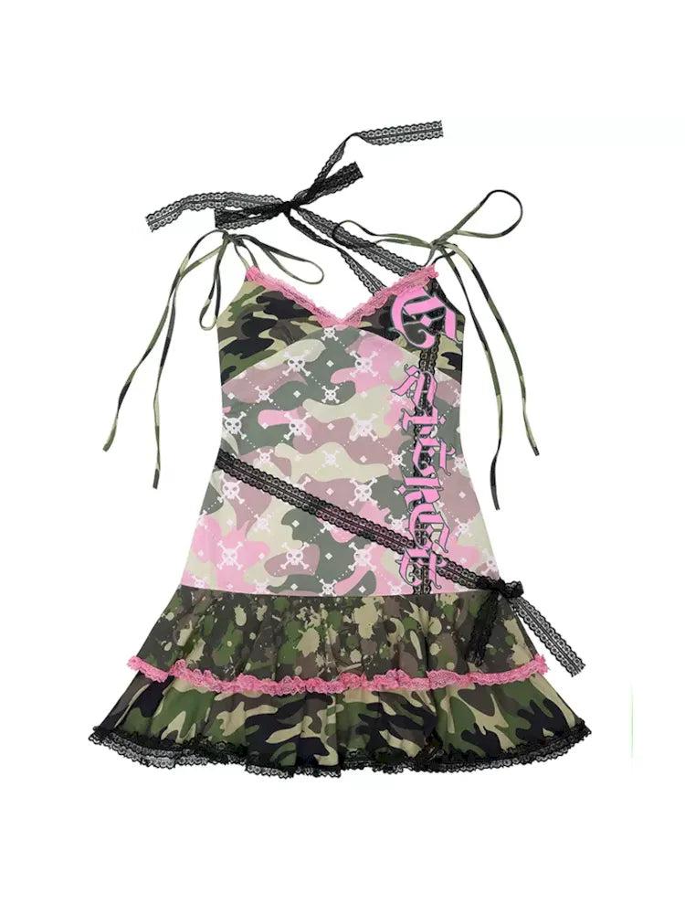 Camouflage Lace Camisole Dress【s0000009415】