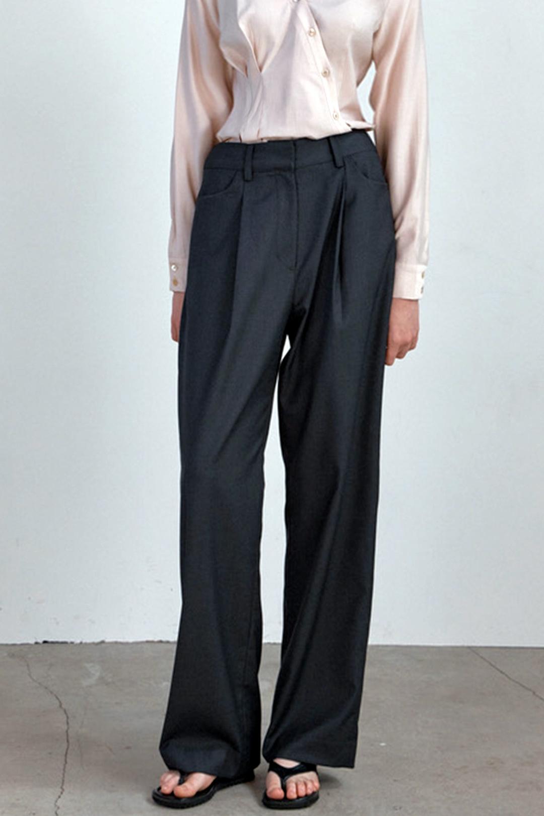MODERN WIDE ONETUCK PANTS GREY