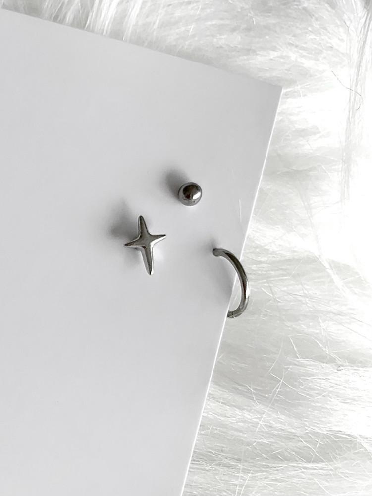 (set) mini flash piercing set 귓바퀴 피어싱 링 피어싱