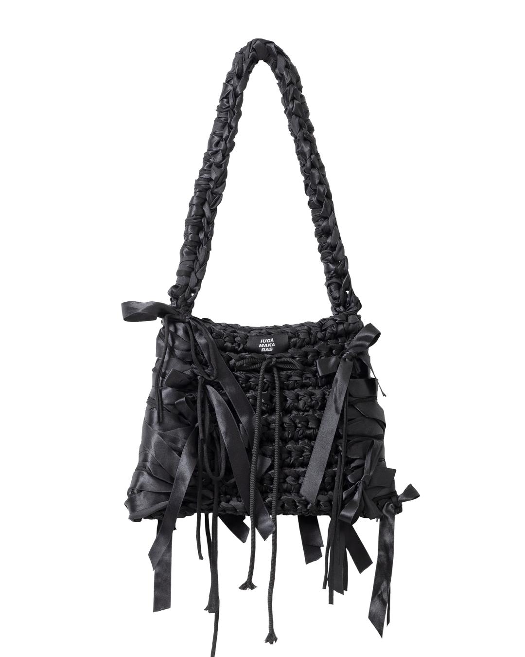 Ribbon Knitted Bag (Black)