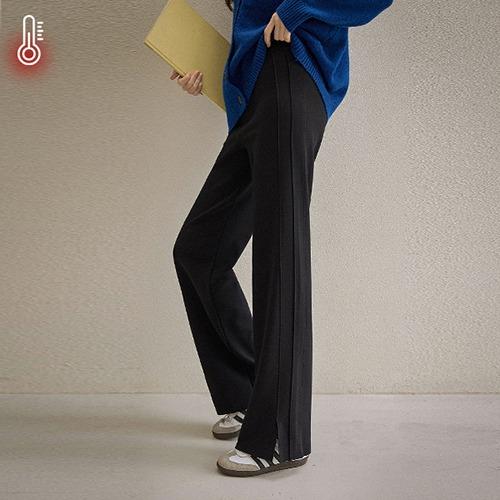 by-D P31728 (밍크기모) 시그니처 절개라인 마크 슬릿 팬츠