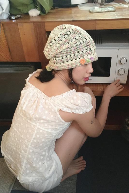 hpdp * crochet  button beanie