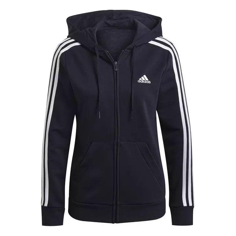 아디다스 에센셜 스트라이프 집업 트랙 후디 여성 레전드 adidas Essentials 3 Stripe Zip Track Hoodie Womens Legend Ink 66532322
