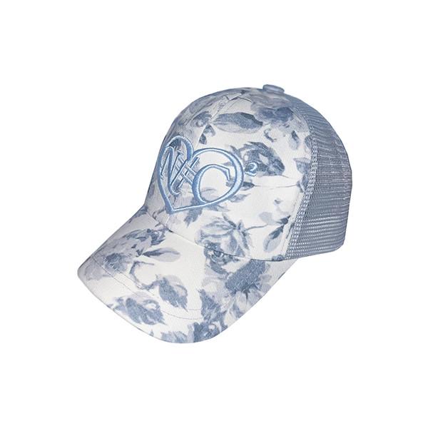 (NOFFICIALNOFFICE) Vintage Floral Logo Mesh Ball Cap Blue