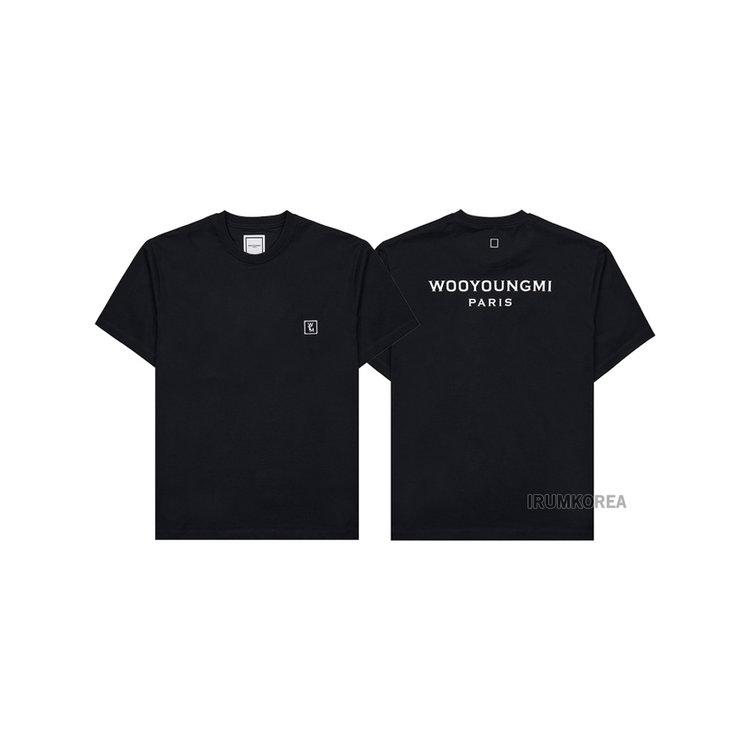 [WOOYOUNGMI] SS25 남성 백로고 티셔츠 W251TS07 708B