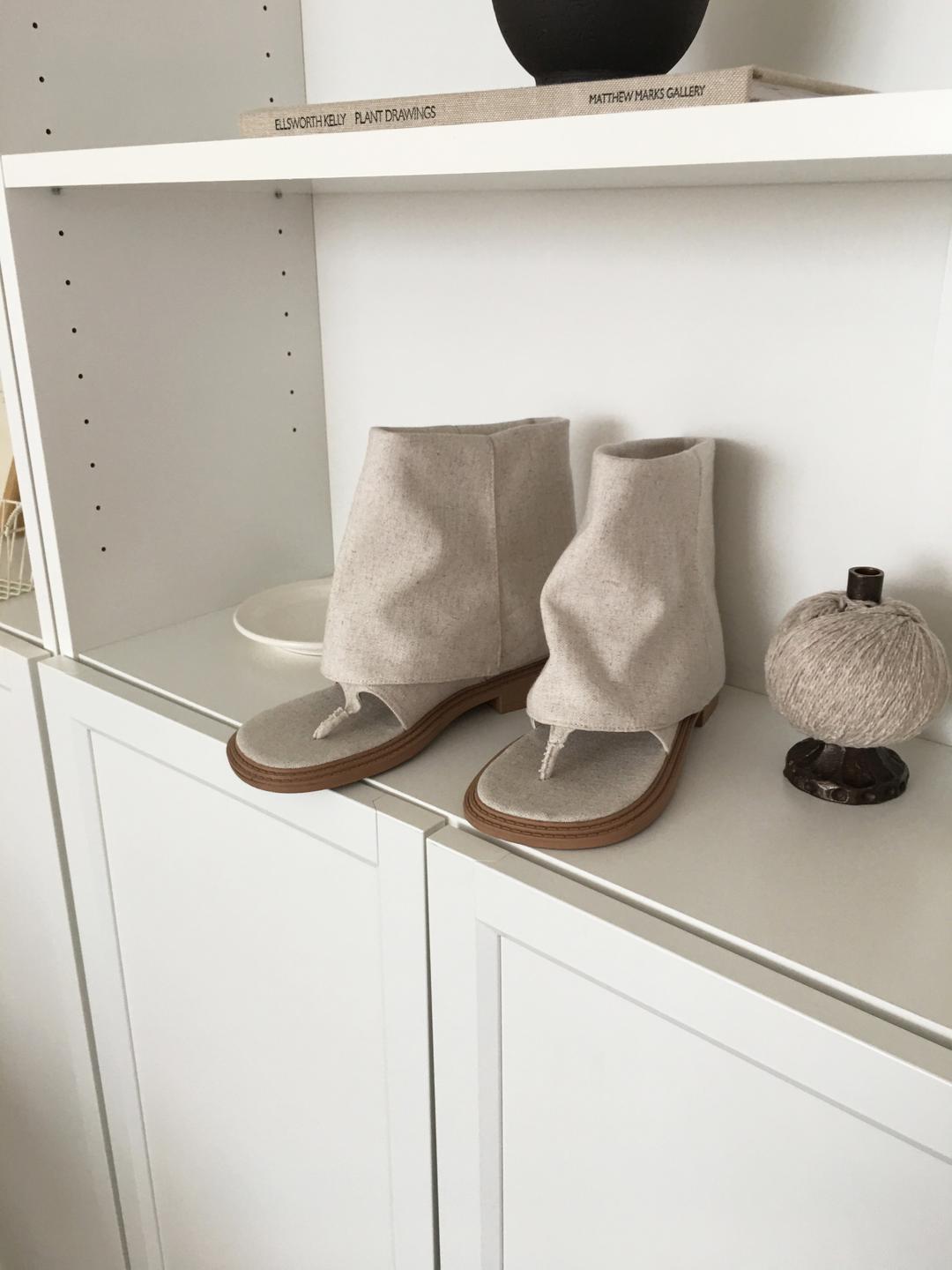 노비야카 Warmer flip-flops short boots (3col)