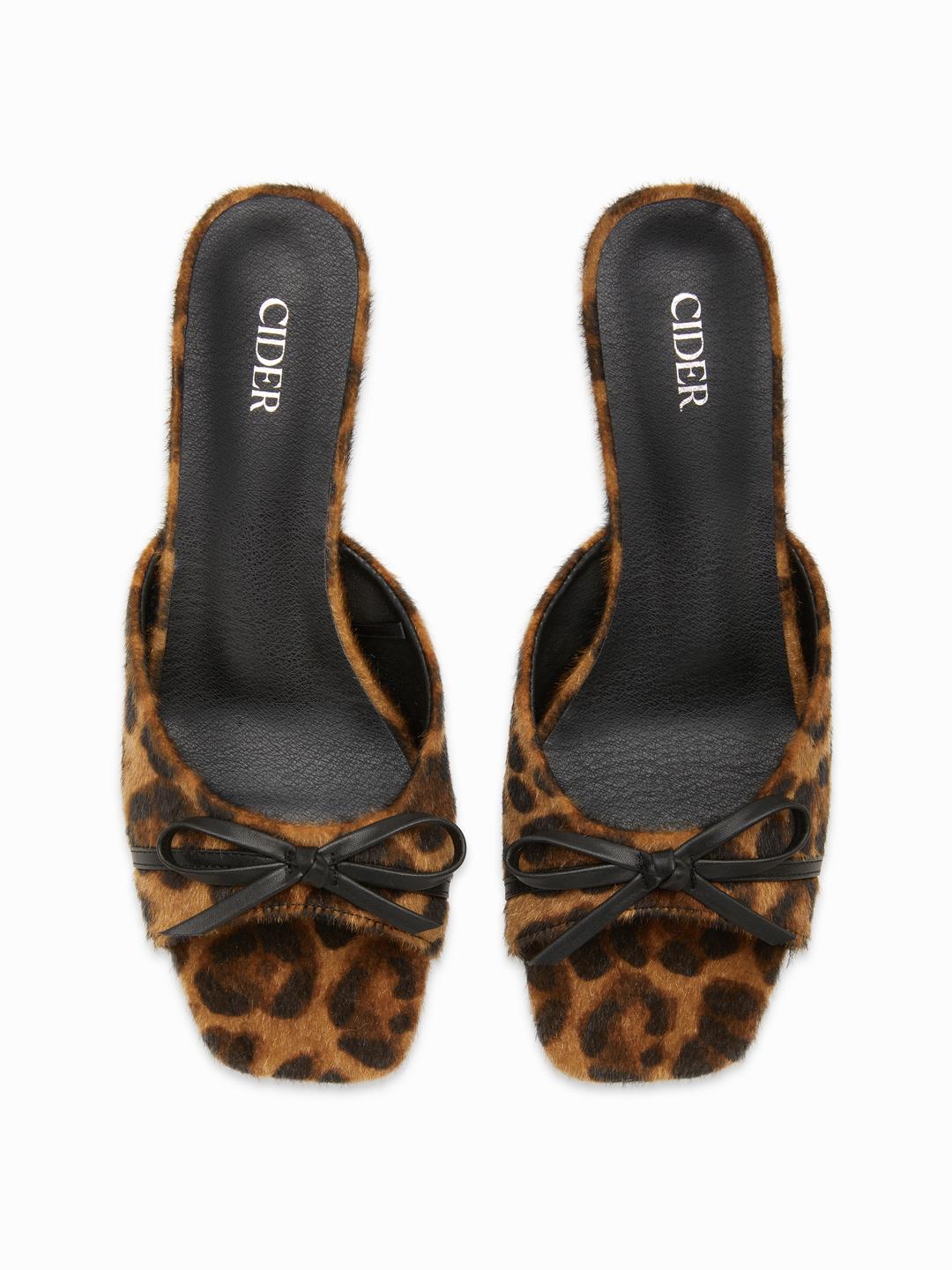 BOWKNOT LEOPARD PRINT HEELS