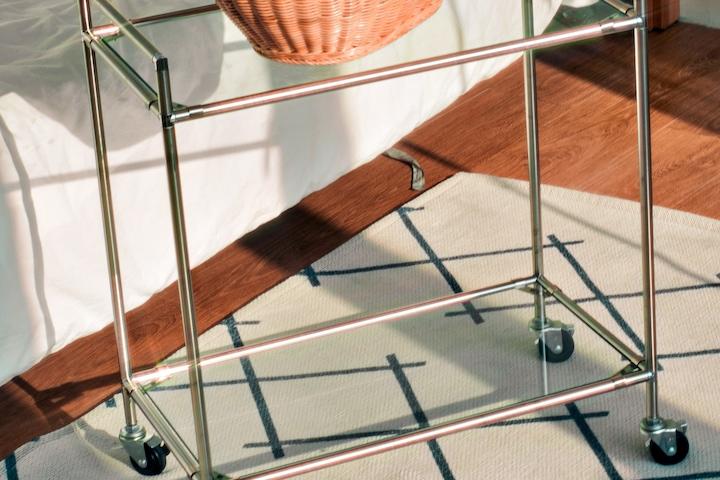 반조립 모듈 가구 이동식 선반 2단 트롤리 카트 600*330*660