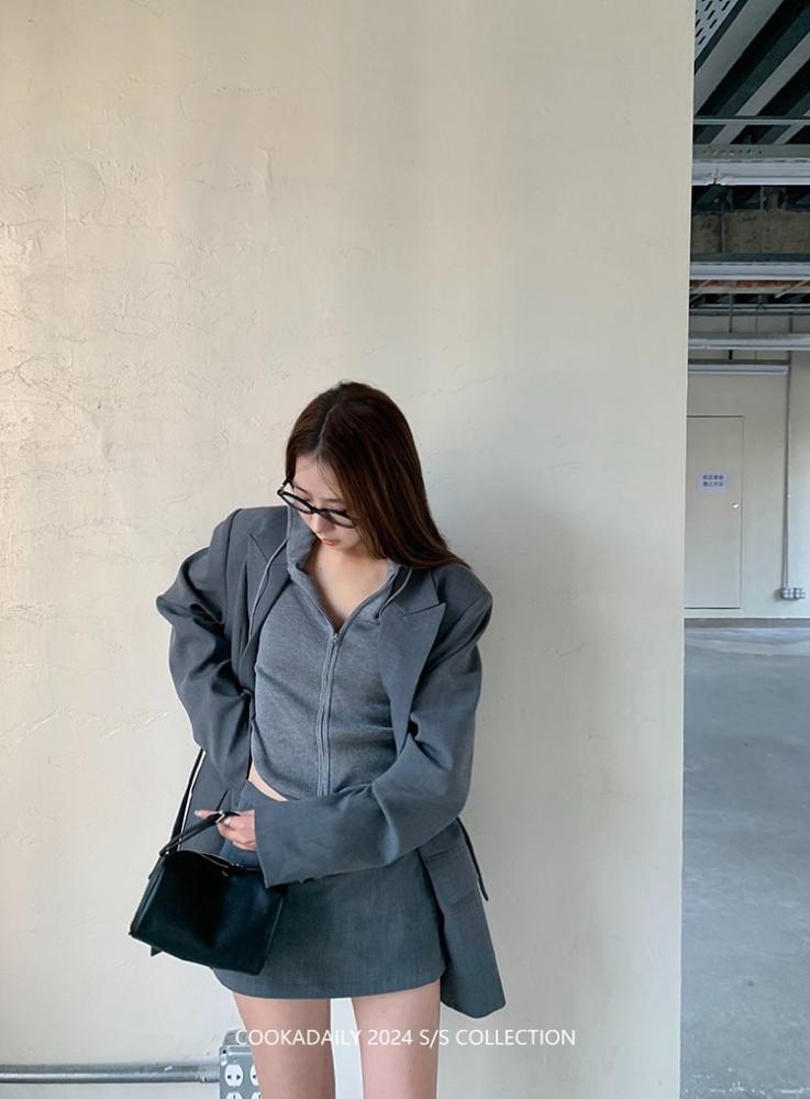 [운동복가능] 슬리밍 후드 지퍼 탑 (2col)