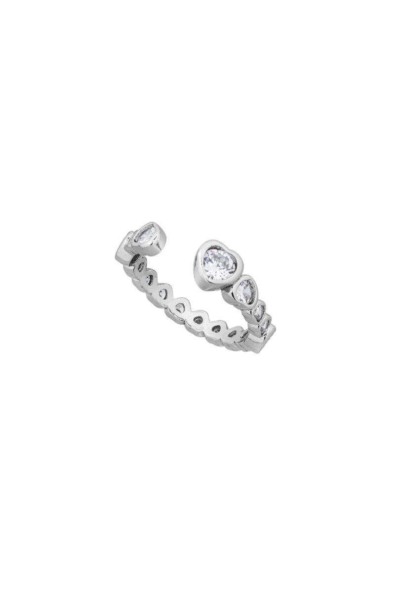 NO.560 [SILVER] HEART CUBIC RING