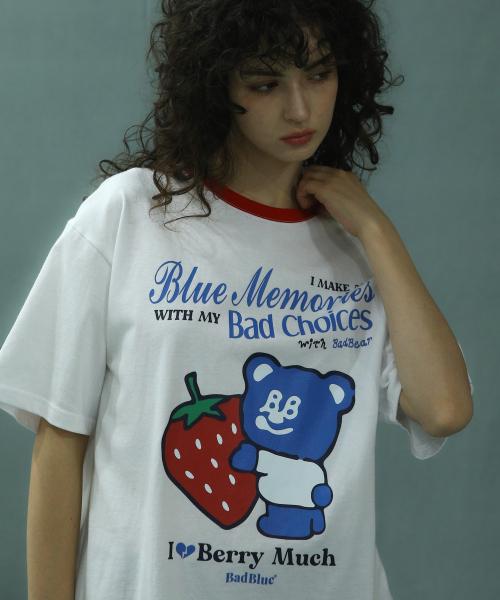 Berry BadBear Tee White