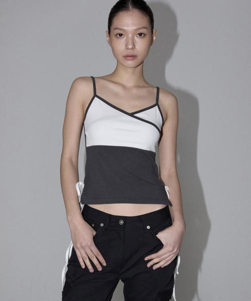 Side Slit Long Strap Top (Marine)