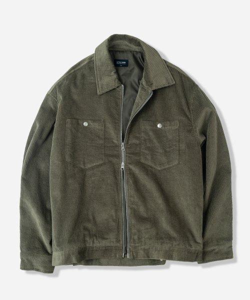 코듀로이 플랙 숏자켓 카키