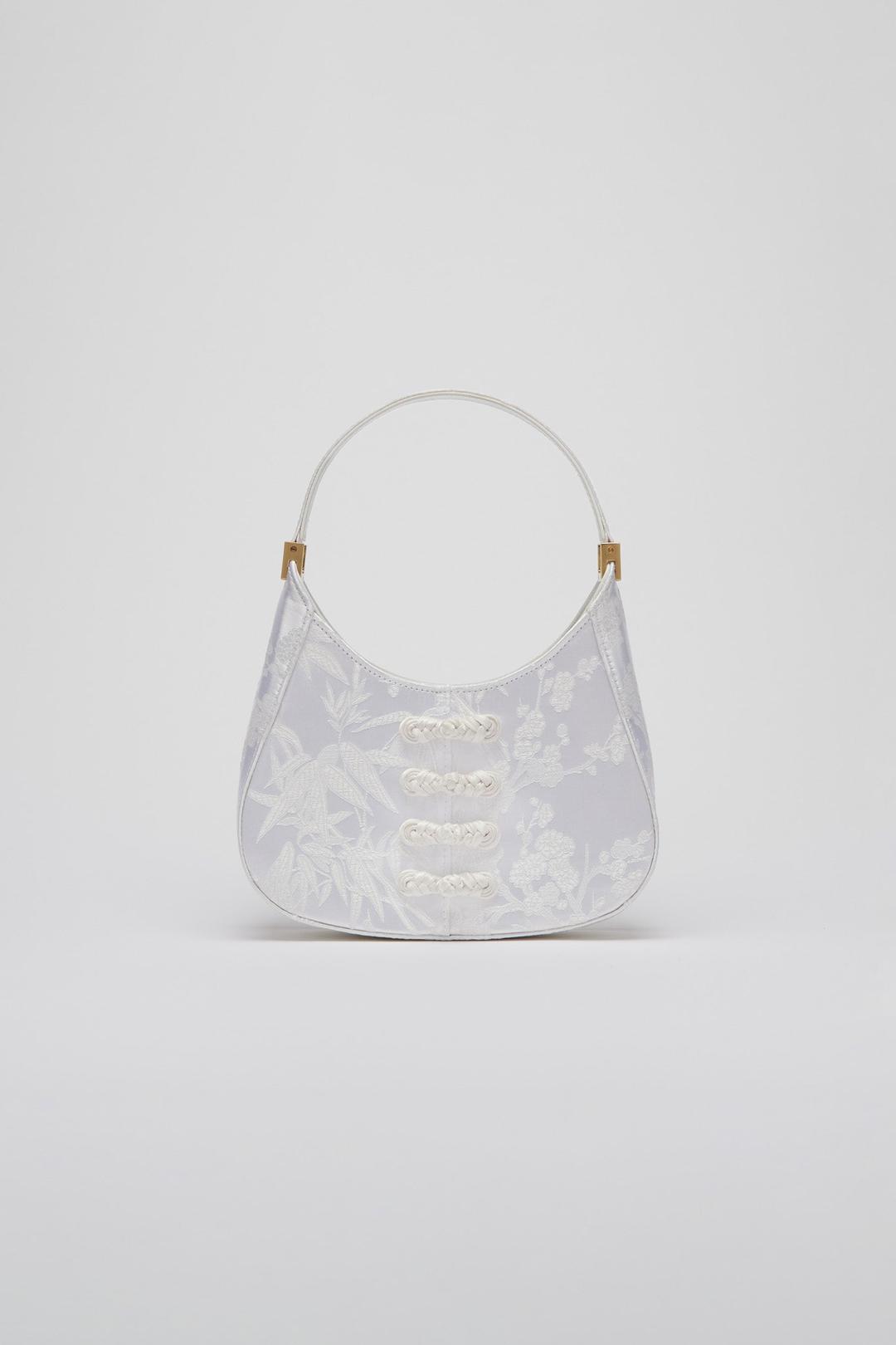 mini sau JACQUARD MINI BAG - White