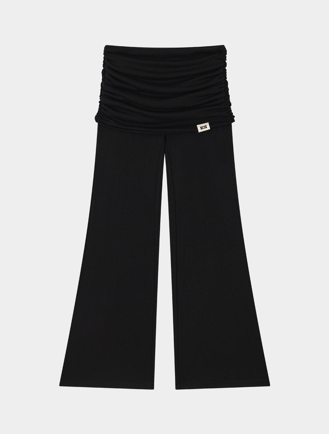 Yoga Flow Foldover Pants (Black)