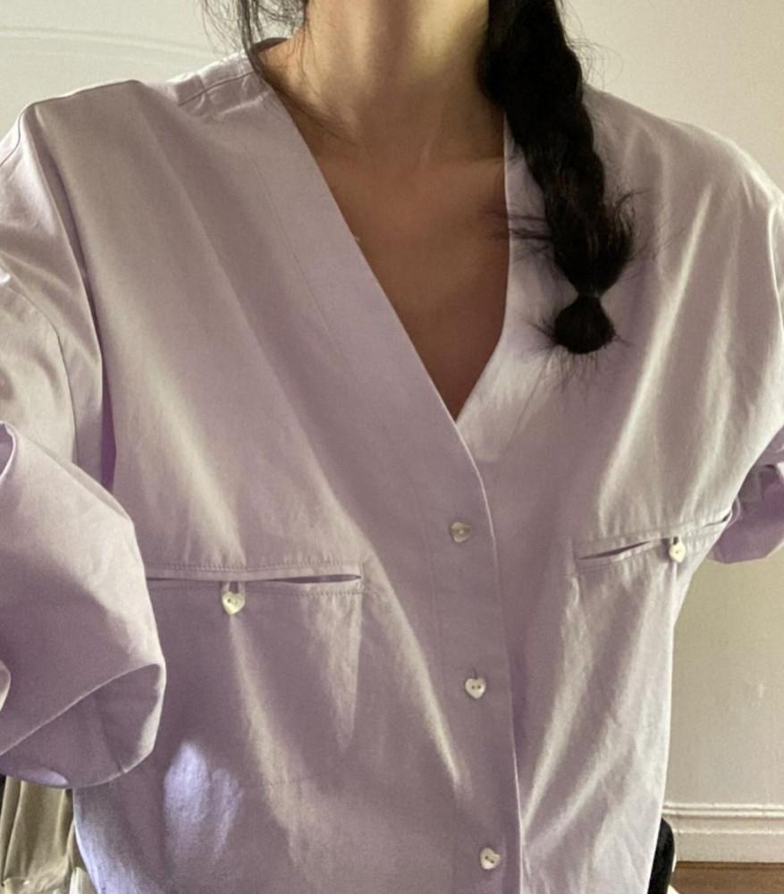 OVERTAKE 오버테이크 브이넥 투포켓 셔츠 sh (3 Color)