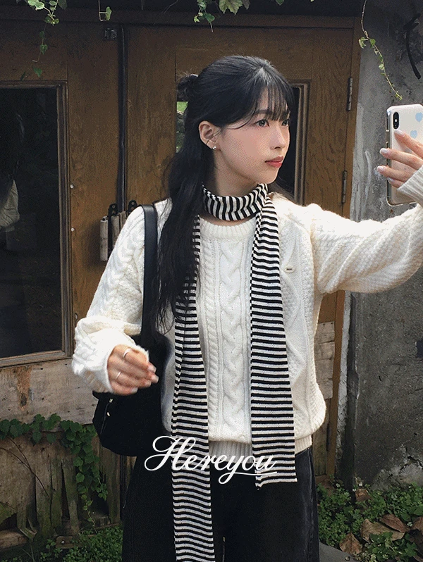 전 컬러 당일❤️‍🔥 [부드러운니트☁️/here you] 코튼볼 케이블 knit - 6color (케이블니트/꽈배기니트/겨울니트/베이직/빈티지/라운드/출근룩)