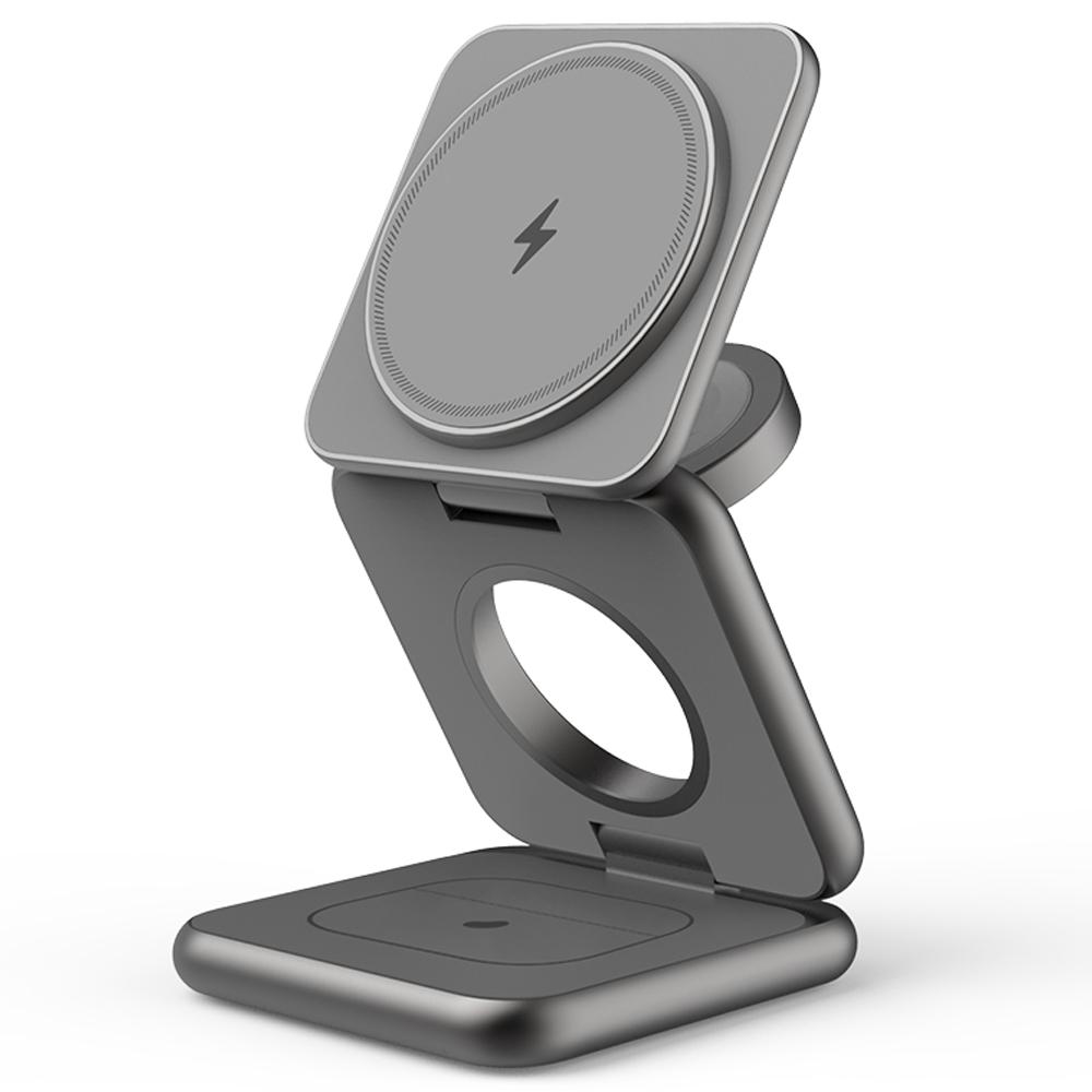 레드빈 더베러 3in1 무선충전기 P1-P-SG for Apple 맥세이프 애플워치, 스페이스그레이(CP..., 1개