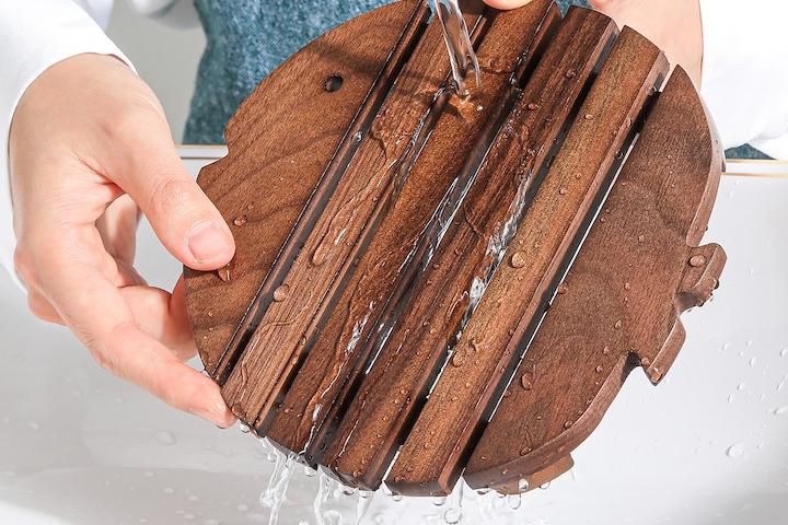 [리퍼] 원목 물고기 모양 냄비 받침 호두나무 느티나무